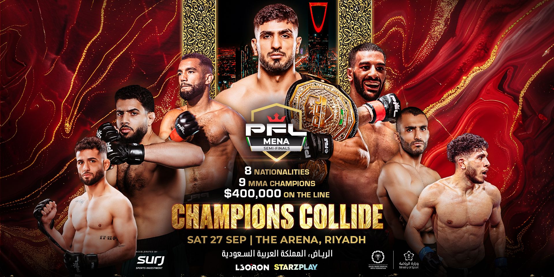 FULL FIGHT CARD REVEALED FOR 2025 PFL MENA SEMIFINALS: CHAMPIONS COLLIDE IN RIYADH, SAUDI ARABIA