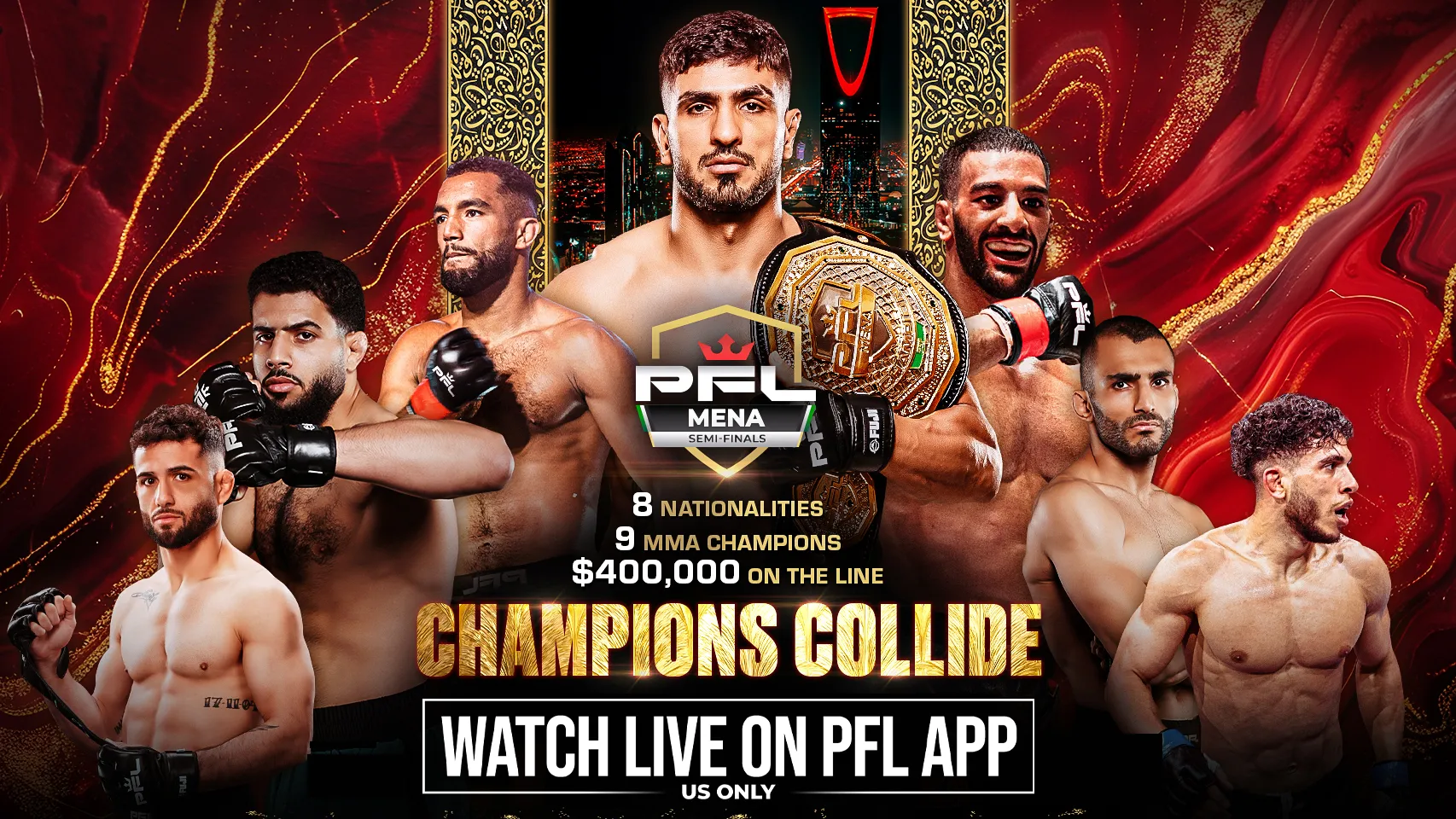 FULL FIGHT CARD REVEALED FOR 2025 PFL MENA SEMIFINALS: CHAMPIONS COLLIDE IN RIYADH, SAUDI ARABIA