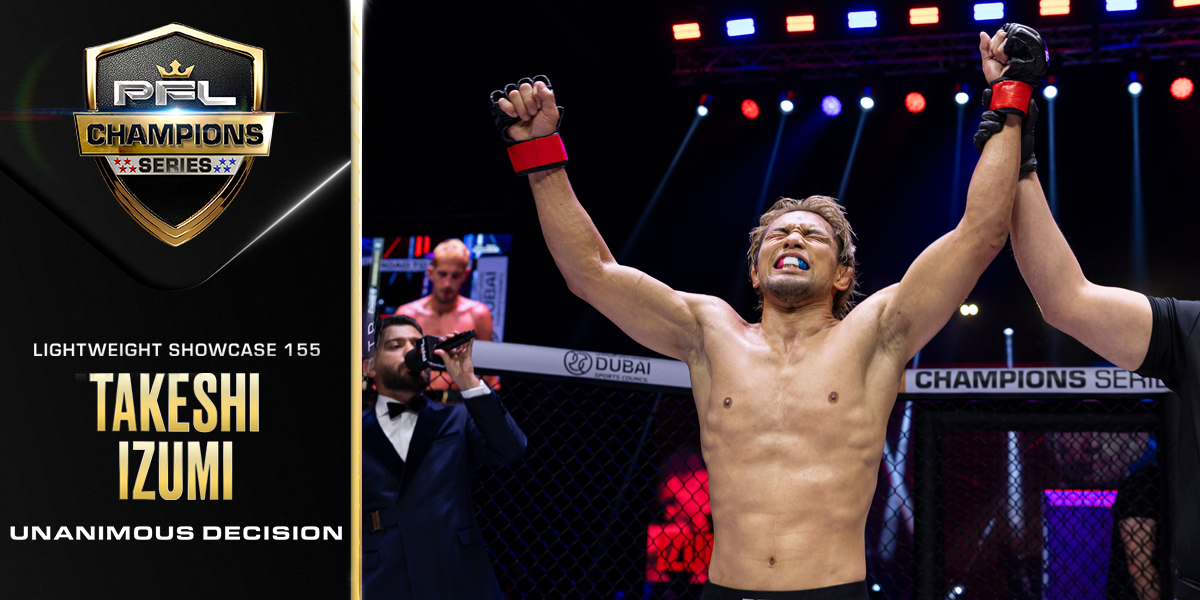 Takeshi Izumi’s takedowns lead him to decision win