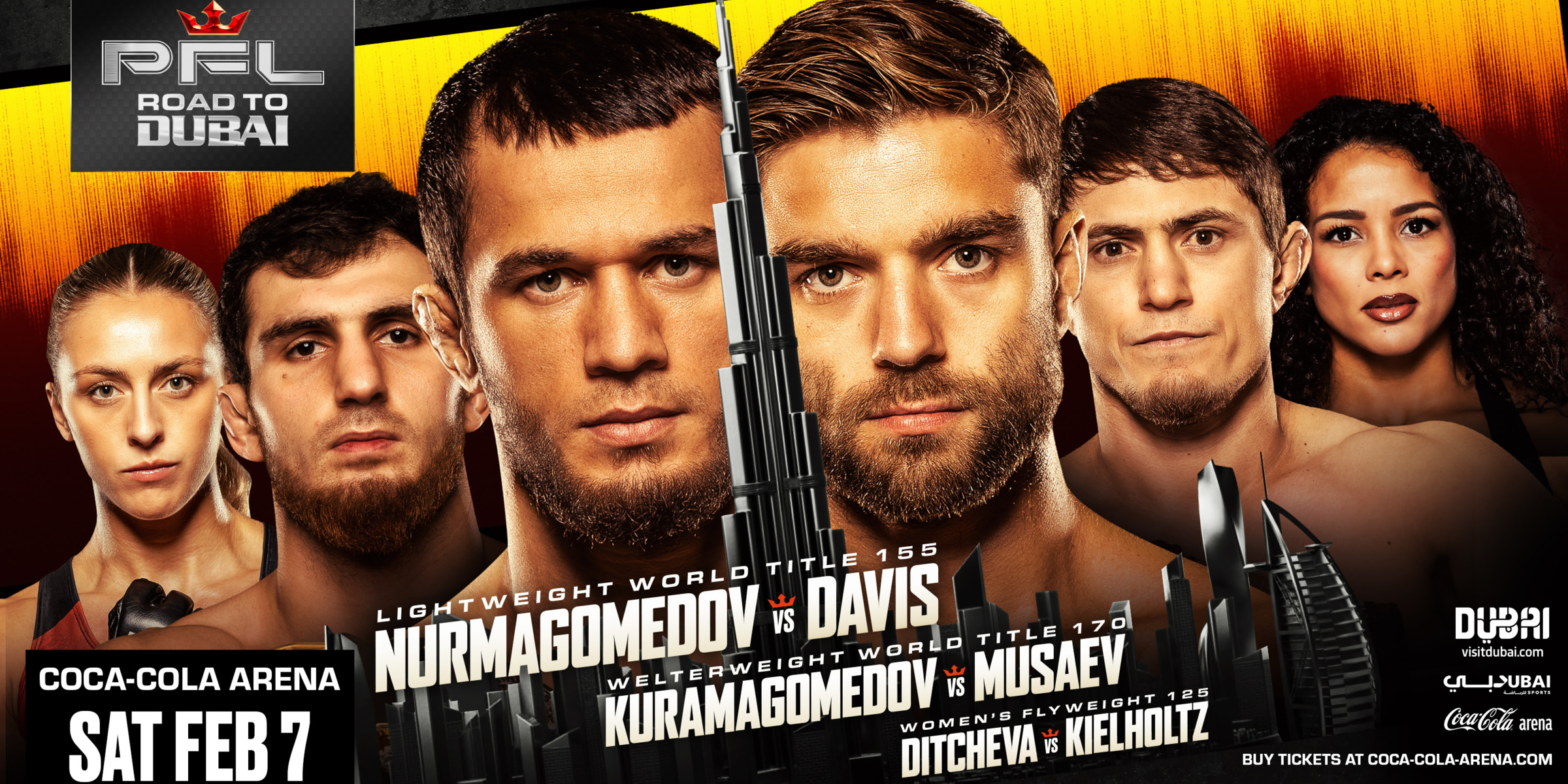 PFL: ROAD TO DUBAI TICKETS ON-SALE NOW FOR SAT 7 FEB AS DAKOTA DITCHEVA RETURNS AGAINST DENISE KIELHOLTZ