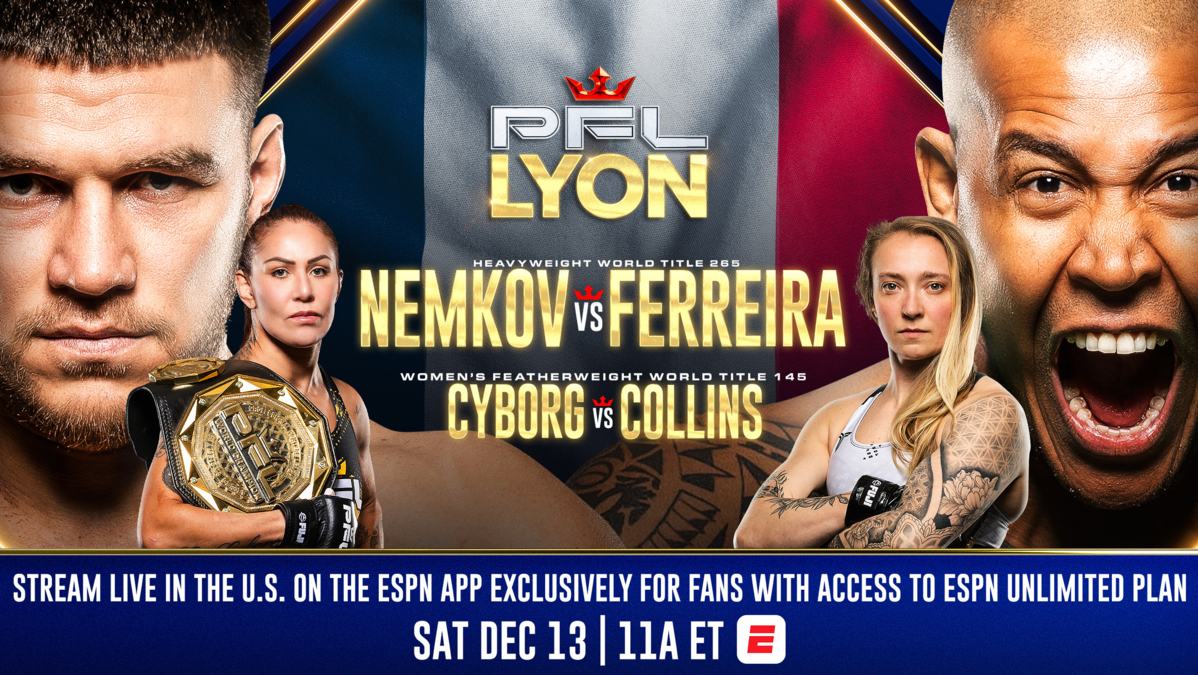 PFL LYON TO STREAM ON THE ESPN APP EXCLUSIVE FOR ESPN UNLIMITED PLAN SUBSCRIBERS IN THE U.S. ON DECEMBER 13 thumbnail
