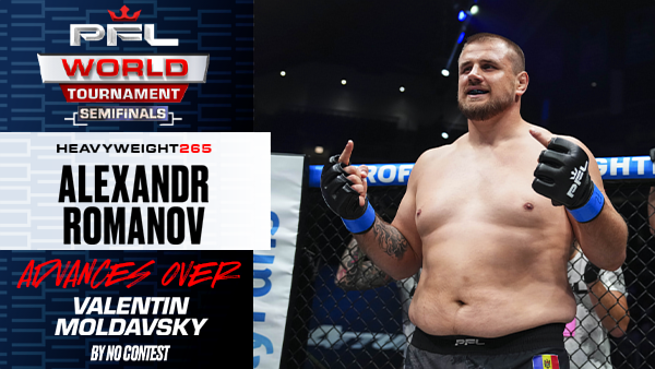 Alexander Romanov advances to heavyweight finals after no contest with Valentin Moldavsky due to groin strike thumbnail