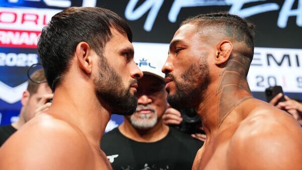 FULL WEIGH-IN RESULTS & PHOTOS FOR THE 2025 PFL WORLD TOURNAMENT: SEMIFINALS WICHITA   EARLY CARD AIRS LIVE TOMORROW STARTING AT 5:30 PM ET ON ESPN+, MAIN CARD BEGINS AT 8 PM ET ON ESPN AND ESPN+ thumbnail
